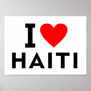 I kärlek Haiti land tycker jag om ett turistsystem Poster