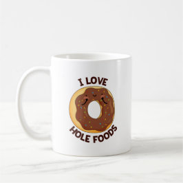I Kärlek Hål Mat Funny Donut Pun Kaffemugg