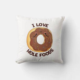 I Kärlek Hål Mat Funny Donut Pun Kudde