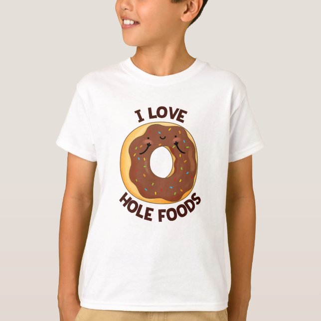 I Kärlek Hål Mat Funny Donut Pun T Shirt (Framsida)