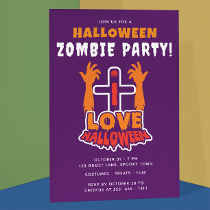 I Kärlek Halloween Creepy Zombie Händer Party Inbjudningar