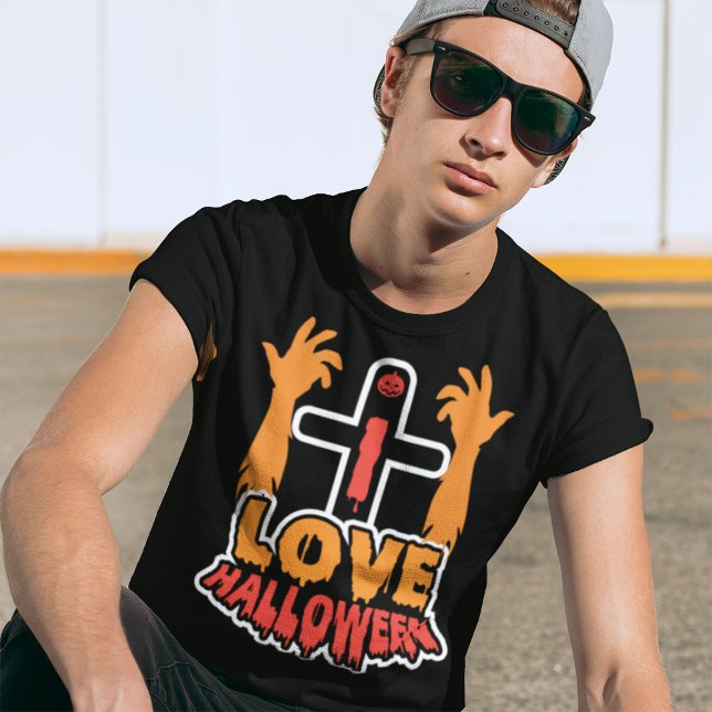 I Kärlek Halloween Creepy Zombie Händer T-Shirt (Skapare uppladdad)