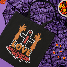 I Kärlek Halloween Creepy Zombie Händer Tote Bag Tygkasse