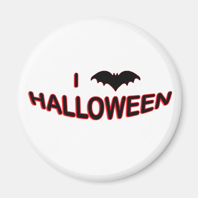 I Kärlek Halloween (FLADDERMUS) Magnet (Framsidan)