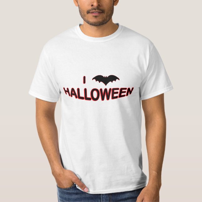 I Kärlek Halloween (FLADDERMUS) T Shirt (Framsida)