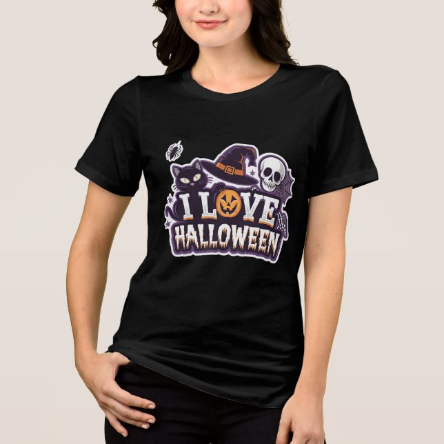 I Kärlek Halloween Ghost Women's T-Shirt (Framsida)