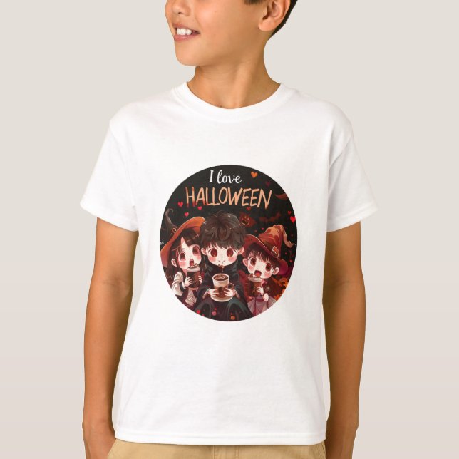 I Kärlek Halloween-seriens digitala utskrift T Shirt (Framsida)