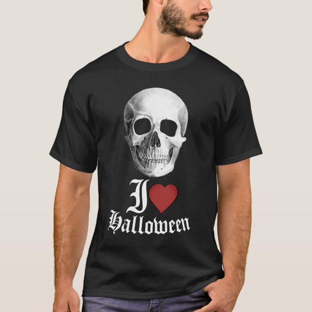 I Kärlek Halloween T Shirt (Framsida)