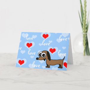 I Kärlek hälsar du kort med Tecknad Dachshund