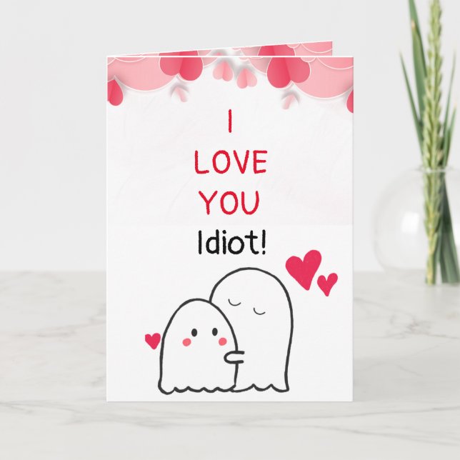 i kärlek, hälsningskort för valentines day kort (Framsida)