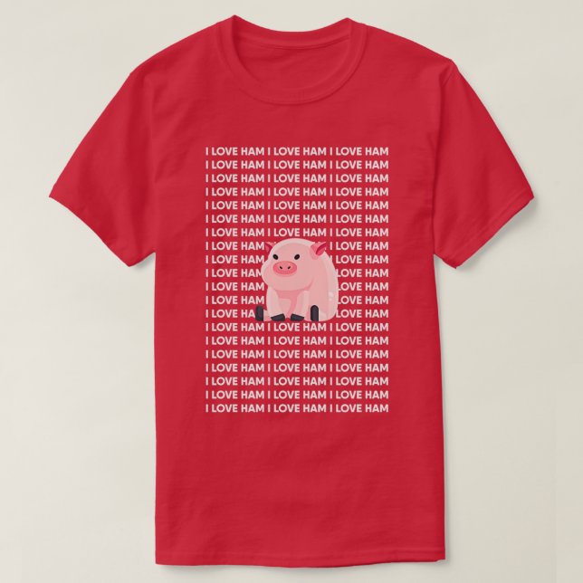 I Kärlek Ham Funny Gris T Shirt (Design framsida)