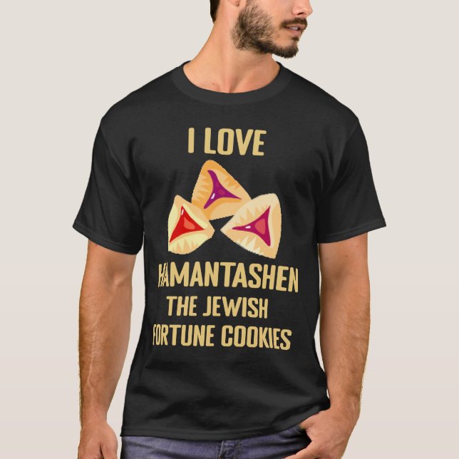 I Kärlek Hamantashen Jewish Fortune Cookie Purim C T Shirt (Framsida)