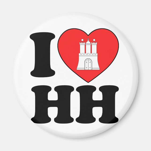 I Kärlek Hamburg (HH) Magnet (Framsidan)