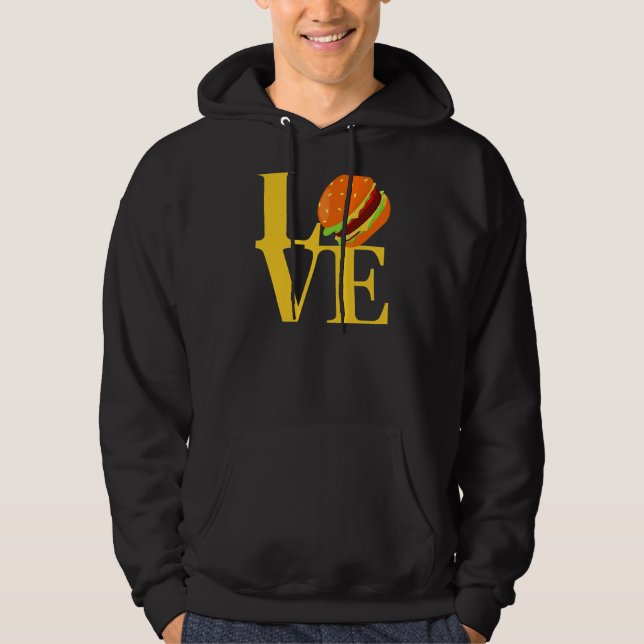 I Kärlek Hamburgers Best Tasty Cheeseburger Slider Hoodie (Framsida)