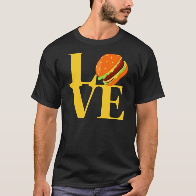 I Kärlek Hamburgers Best Tasty Cheeseburger Slider T Shirt (Framsida)