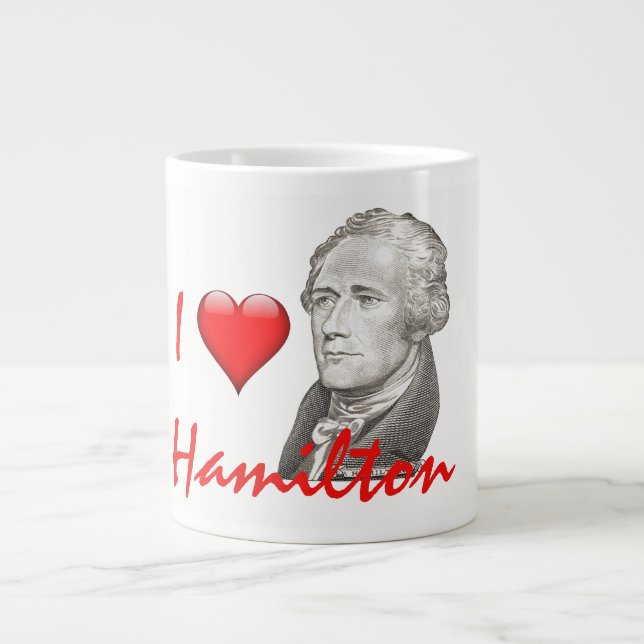"I Kärlek Hamilton" Alexander Hamilton Porträtt Jumbo Mugg (Framsidan)