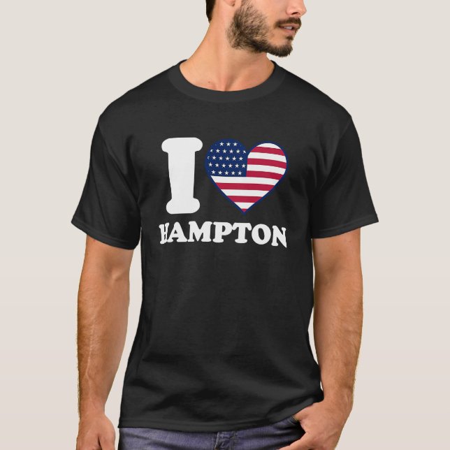 I kärlek Hampton I hjärta Hampton T Shirt (Framsida)