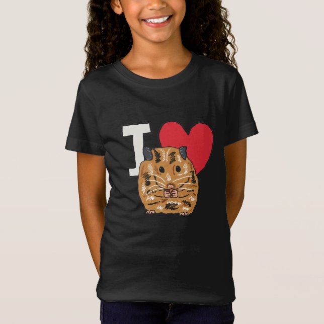 I Kärlek Hamsters T Shirt (Framsida)