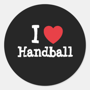 I kärlek Handball anpassningsbar personlig Runt Klistermärke