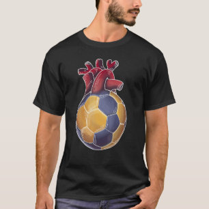 I kärlek Handball Boll Heartslag för spelare och F T Shirt