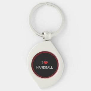 I Kärlek Handball, populär design Swirl Silverfärgad Nyckelring