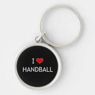 I Kärlek Handball Rund Silverfärgad Nyckelring