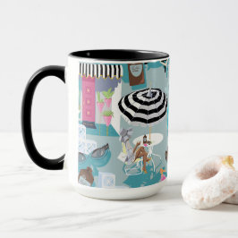 I Kärlek Handflatan Vår Retro Resort 15 oz. Kaffe  Mugg