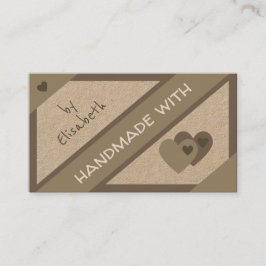 I Kärlek handgjord med hearts Classic Brown Färg Visitkort
