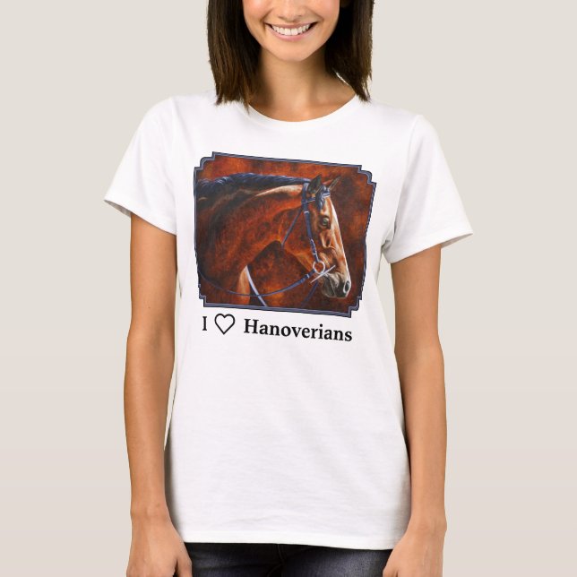 I Kärlek Hanoverian Horses T Shirt (Framsida)