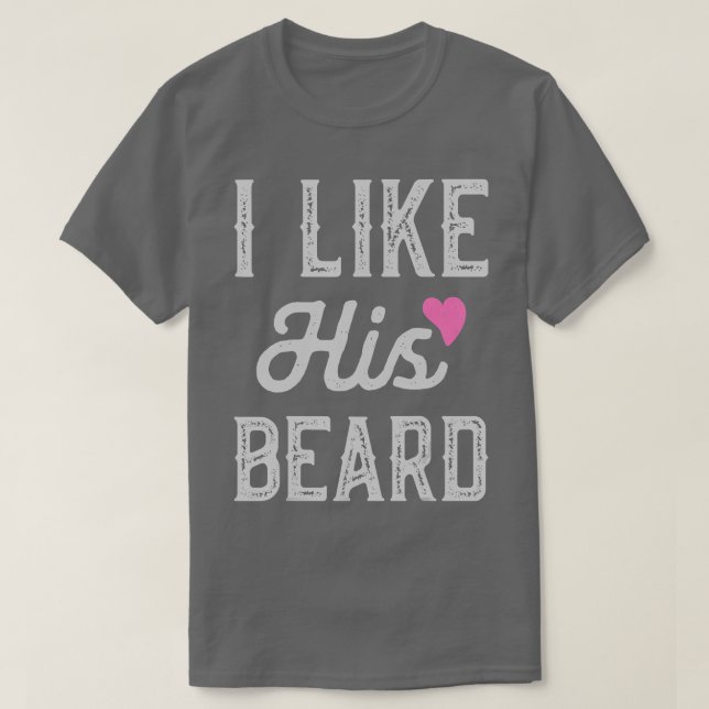 I Kärlek Hans Beard Funny Compliment Par Matching T Shirt (Design framsida)