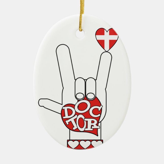 I KÄRLEK HAR DU SYMBOL CHRISTMAS ORNATION JULGRANSPRYDNAD KERAMIK (Framsidan)