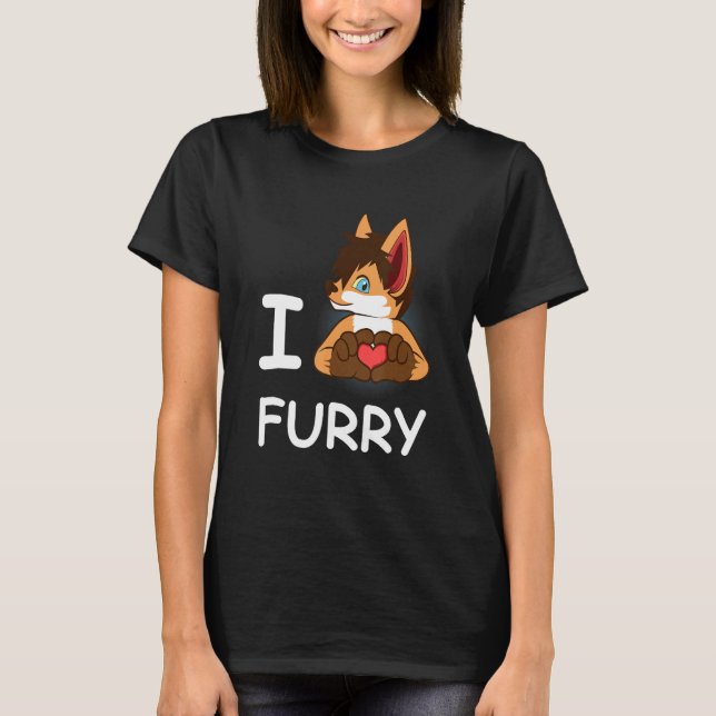 I Kärlek Hårig Hårig Animal Lover T Shirt (Framsida)