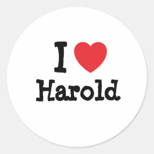 I kärlek Harold anpassningsbar personlig Runt Klistermärke