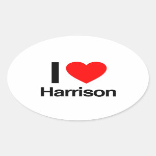 i kärlek harrison ovalt klistermärke