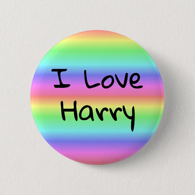 I Kärlek Harry Rainbow Pride Button Knapp (Framsida)