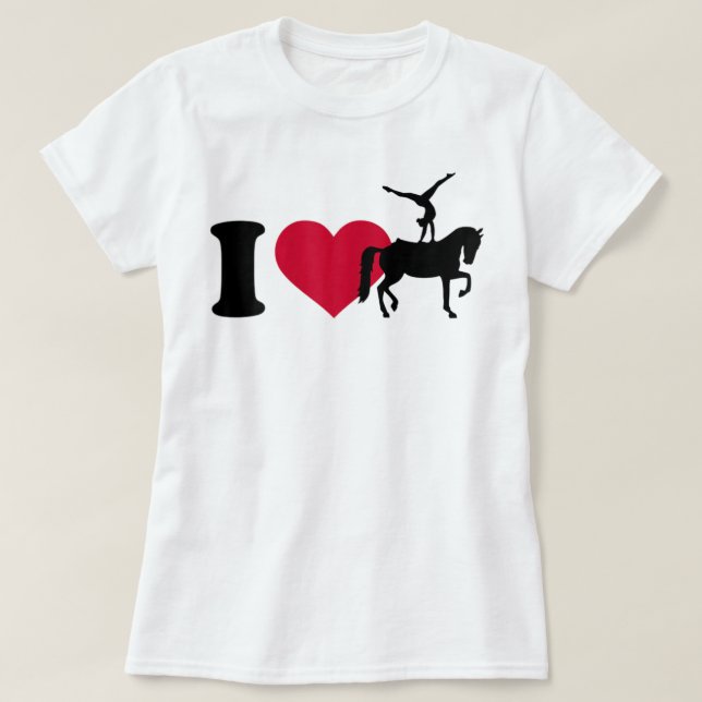 I kärlek, häst vaulting T-Shirt (Design framsida)