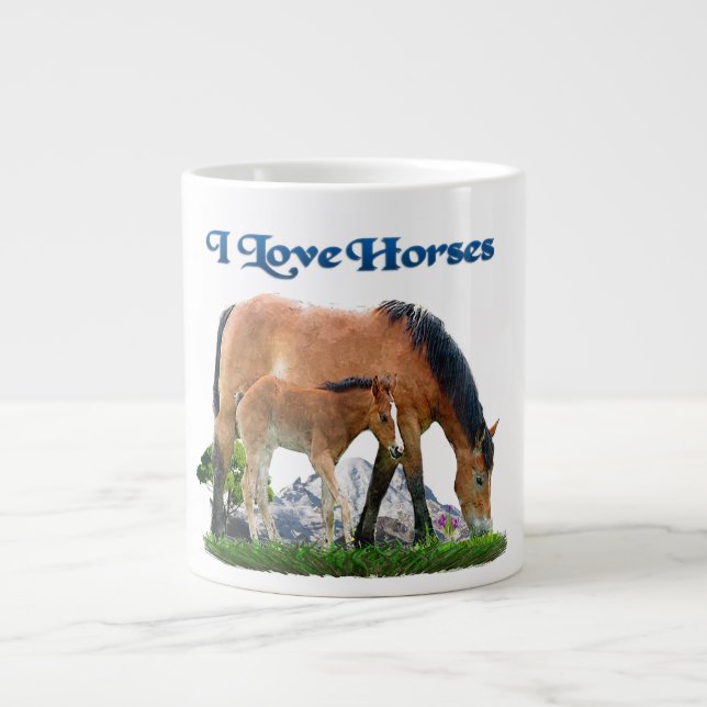 I kärlek hästar jumbo mugg (Framsidan)
