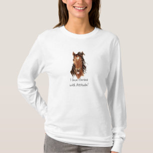 I kärlek-hästar med Attitude-Roligt-citat T-shirt