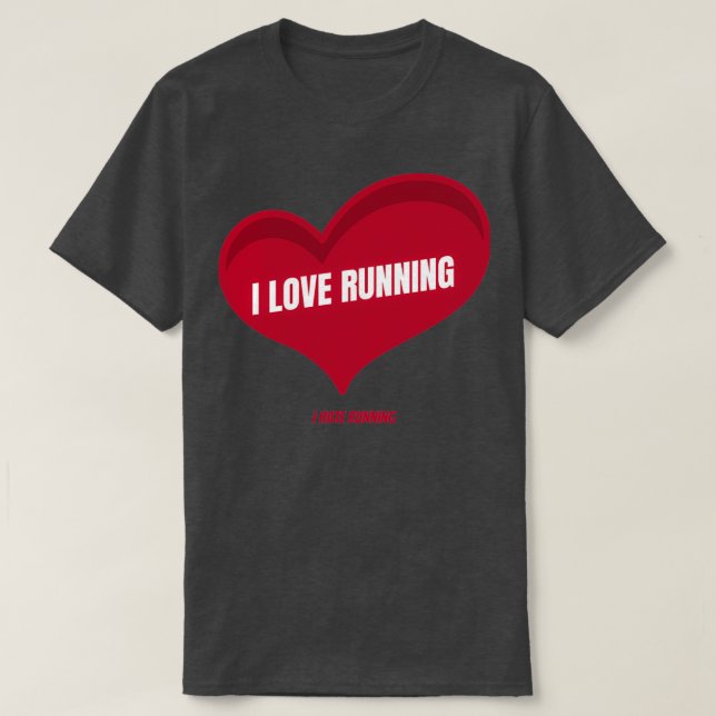 I Kärlek Hate Running Sticker T Shirt (Design framsida)
