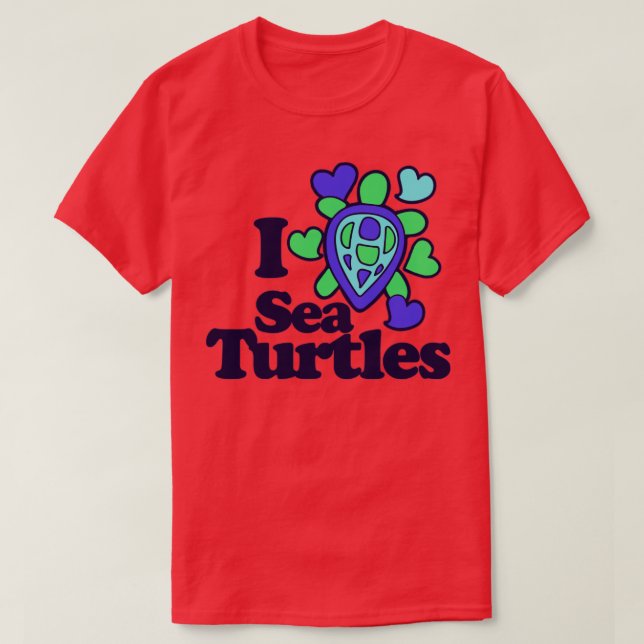 I kärlek havssköldpaddor t shirt (Design framsida)