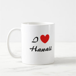 I Kärlek Hawaii Heart Typography Coffee Mugg