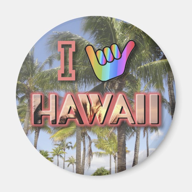 I Kärlek Hawaii Magnet (Framsidan)