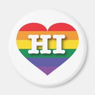 I Kärlek Hawaii Rainbow Heart Magnet
