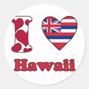 I kärlek Hawaii Runt Klistermärke