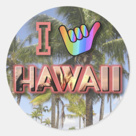 I Kärlek Hawaii Runt Klistermärke