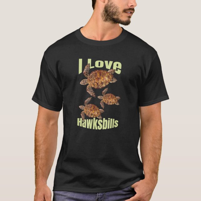 I Kärlek Hawksbill Turtles Havsomgång T Shirt (Framsida)