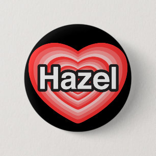 I kärlek Hazel. Jag kärlekar dig Hazel. Hjärta Knapp