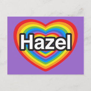I kärlek Hazel. Jag kärlekar dig Hazel. Hjärta Vykort