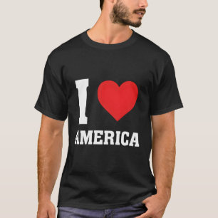 I Kärlek He America Proud American Rött vitt blått T Shirt