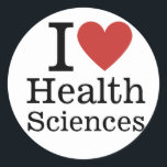 I ❤️ Kärlek Health Sciences for Studenter/Faculty Runt Klistermärke<br><div class="desc">Visa ditt engagemang för hälsovetenskapens fält med ANPASSNINGSBARNA "I ❤️ Kärlek Health Sciences for Studenter/Faculty" Classic Round Sticker! Detta klistermärke är perfekt för studenter, fakultet och professioneller som är passionerade över att förbättra hälsa och välbefinnande. Oavsett om du dekorerar din bärbara dator, vattenflaska eller klassrumsmaterial är denna pulserande och öga-fångstande...</div>
